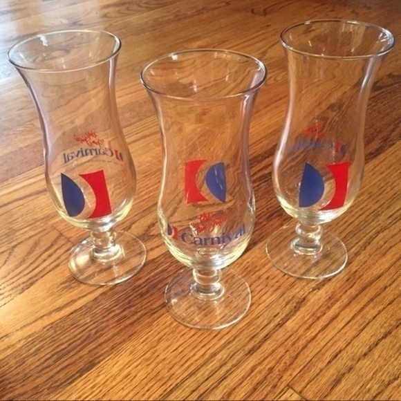 Vintage 90s Carnival Cruise Line Hurricane Tulip 14 oz Glass - Picture 10 of 11